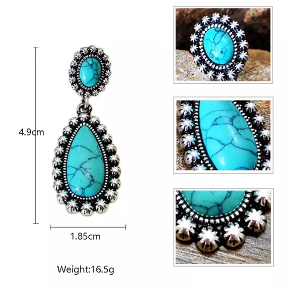 🐘 Natural Stone Statement Earrings - Picture 3 of 6